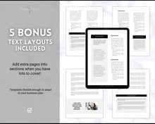 Load image into Gallery viewer, Business Plan Template, Small Business Planner Proposal, Start Up Workbook, Business Plan Analysis, Canva, Word, Side Hustle, EDITABLE Plan