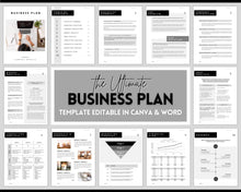 Load image into Gallery viewer, Business Plan Template, Small Business Planner Proposal, Start Up Workbook, Business Plan Analysis, Canva, Word, Side Hustle, EDITABLE Plan