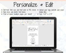 Load image into Gallery viewer, Business Thank You For Your Order Insert Card Template. EDITABLE Parcel Insert, Etsy Order, Small Business card, Thank you, your Purchase | Watercolor & Monochrome