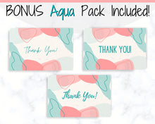 Load image into Gallery viewer, Business Thank You For Your Order Insert Card Template. EDITABLE Parcel Insert, Etsy Order, Small Online | Organic Aqua Line Art