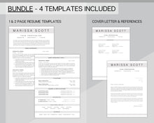 Load image into Gallery viewer, CV TEMPLATE Resume Word. Professional Resume Template. Minimalist Executive. CV template free. Resume Template Bundle. Curriculum Vitae | Style 27