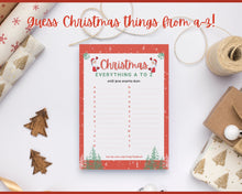 Load image into Gallery viewer, Christmas A to Z Game! A-Z Holiday Game Printables, Xmas Party Game, Fun Family Activity Set, Virtual, Kids Adults, Office, Anagram, Quiz