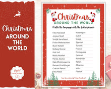 Load image into Gallery viewer, Christmas Around the World Game! Holiday Game Printables, Xmas Party Game, Fun Family Activity Set, Virtual, Kids Adults, Office Party, Quiz