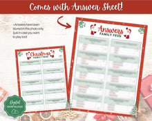 Load image into Gallery viewer, Christmas Family Feud Game! Holiday Family Quiz Game, Printable Xmas Party Game, Virtual Fun Activity, Kids Adults, Office, Fortunes, Trivia