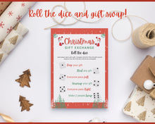 Load image into Gallery viewer, Christmas Roll the dice Game! Holiday Gift Exchange Printable, Xmas Party Game, Fun Family Activity Set, Virtual, Kids Adults, Office, Quiz