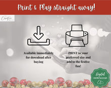 Load image into Gallery viewer, Christmas Word Scramble! Holiday Game Printables, Xmas Party Game, Fun Family Activity Set, Virtual, Kids Adults, Office, Anagram, Quiz