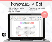 Load image into Gallery viewer, Colorful Weekly & Monthly Planners, EDITABLE Weekly Planner Printable, To Do List, Teacher, Student, Business Template, Schedule, Checklist