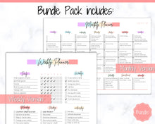 Load image into Gallery viewer, Colorful Weekly & Monthly Planners, EDITABLE Weekly Planner Printable, To Do List, Teacher, Student, Business Template, Schedule, Checklist