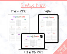 Load image into Gallery viewer, Colorful Weekly & Monthly Planners, EDITABLE Weekly Planner Printable, To Do List, Teacher, Student, Business Template, Schedule, Checklist