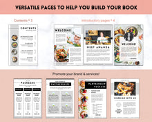 Load image into Gallery viewer, Cookbook Template, Canva Recipe Book Template, Editable eBook, Recipe Card, Binder, Box, Meal Planner, Family Cooking , Recipe Page Workbook