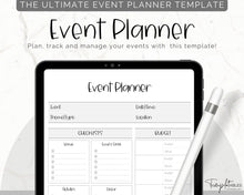 Load image into Gallery viewer, Event Planner Template, Printable Party Planner, Birthday, Wedding, Bridal, Budget, Invites, Event Plan Set, Party Organizer | Mono