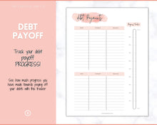Load image into Gallery viewer, DEBT SNOWBALL TRACKER, Debt Payoff, Debt Tracker Printable, Dave Ramsey, Debt Payments, Finance Planner, Budget Planner, Debt Free Progress | Pink