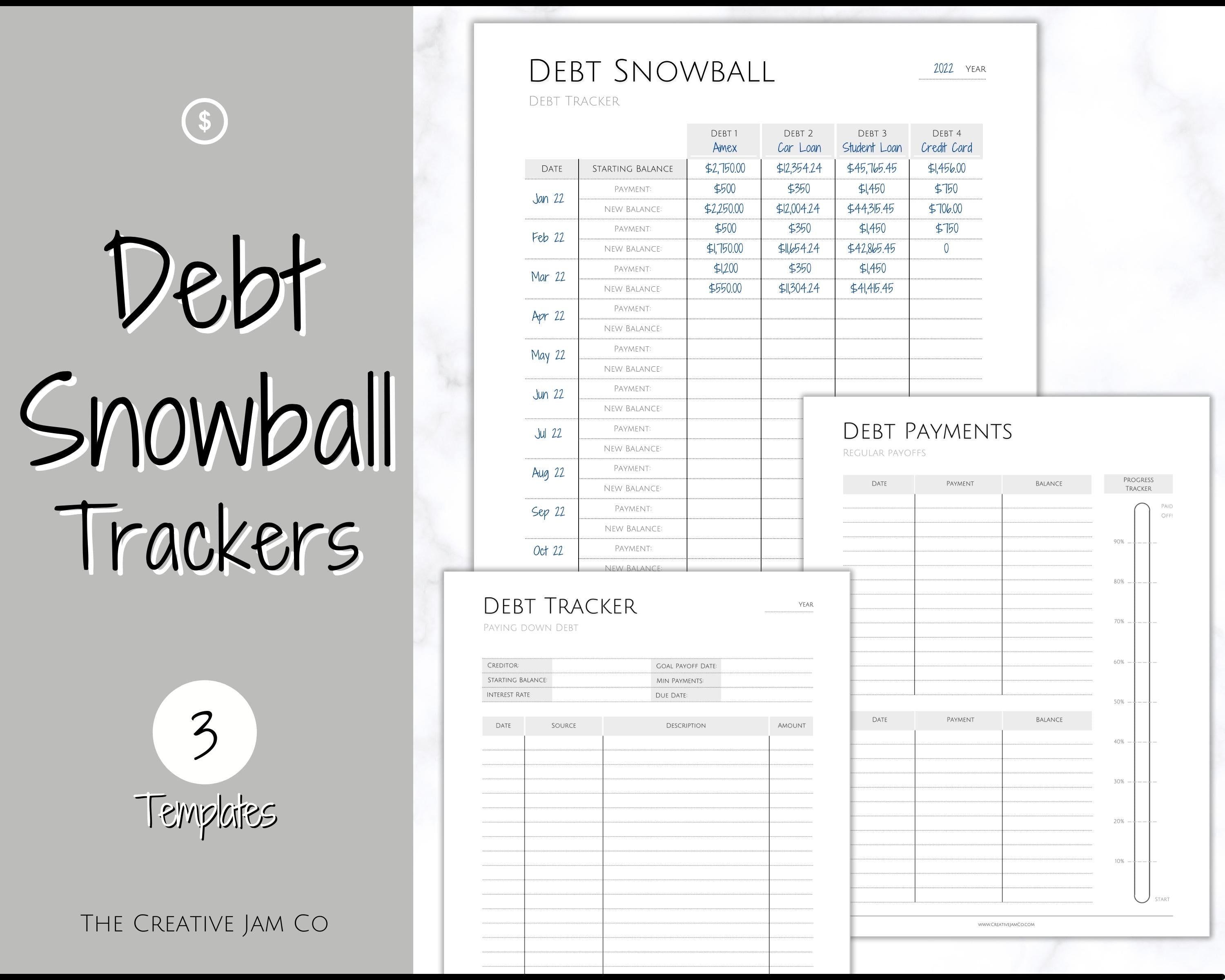 debt snowball tracker printables - journey towards financial freedom