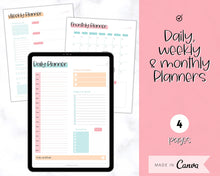 Load image into Gallery viewer, Daily Planner, Weekly Planner, Monthly Planner Printable PACK! Digital Planner Insert Sets, To do List, Productivity, Work Day, Hourly, A4 A5 Letter, iPad, Goodnotes - Colorful Sky