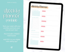 Load image into Gallery viewer, Daily Planner, Weekly Planner, Monthly Planner Printable PACK! Digital Planner Insert Sets, To do List, Productivity, Work Day, Hourly, A4 A5 Letter, iPad, Goodnotes - Colorful Sky