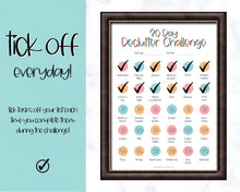 Load image into Gallery viewer, Declutter Checklist, 30 Day Challenge Printable, Cleaning Planner Schedule, De clutter your home, Spring Clean, Home Cleaning, Organization - Colorful