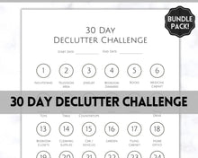 Load image into Gallery viewer, Declutter Checklist, 30 Day Challenge Printable, Cleaning Planner Schedule, De clutter your home, Spring Clean, Home Cleaning, Organization - Mono