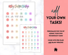 Load image into Gallery viewer, Declutter Checklist, 30 Day Challenge Printable, Cleaning Planner Schedule, De clutter your home, Spring Clean, Home Cleaning, Organization - Pastel