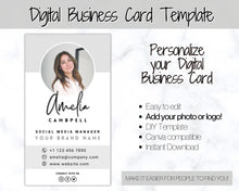 Load image into Gallery viewer, Digital Business Card Template. DIY add logo & photo! Editable Canva Design. Modern, Realtor Marketing, Real Estate, Realty Professional | Mono Style 4
