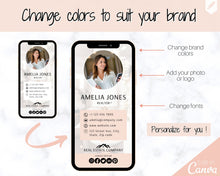 Load image into Gallery viewer, Digital Business Card Template. DIY add logo & photo! Editable Canva Design. Modern, Realtor Marketing, Real Estate, Realty Professional | Pink Style 8