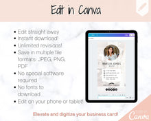 Load image into Gallery viewer, Digital Business Card Template. DIY add logo & photo! Editable Canva Design. Modern, Realtor Marketing, Real Estate, Realty Professional | Pink Style 8