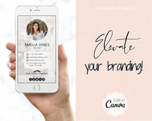 Load image into Gallery viewer, Digital Business Card Template. DIY add logo & photo! Editable Canva Design. Modern, Realtor Marketing, Real Estate, Realty Professional | Pink Style 8
