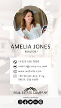 Load image into Gallery viewer, Digital Business Card Template. DIY add logo & photo! Editable Canva Design. Modern, Realtor Marketing, Real Estate, Realty Professional | Pink Style 8