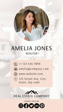 Load image into Gallery viewer, Digital Business Card Template. DIY add logo & photo! Editable Canva Design. Modern, Realtor Marketing, Real Estate, Realty Professional | Pink Style 8