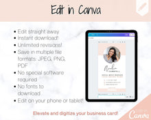 Load image into Gallery viewer, Digital Business Card Template. DIY add logo & photo! Editable Canva Design. Modern, Realtor Marketing, Real Estate, Realty Professional | Pink Style 9