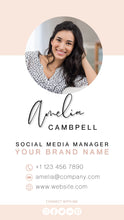 Load image into Gallery viewer, Digital Business Card Template. DIY add logo & photo! Editable Canva Design. Modern, Realtor Marketing, Real Estate, Realty Professional | Pink Style 9