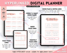 Load image into Gallery viewer, Fitness Planner Ultimate Bundle | Weight Loss, Workout, Fitness, Wellnes & Health, Meal Planner, Self Care, Habit Tracker | Pink Watercolor