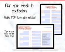 Load image into Gallery viewer, EDITABLE Cleaning Schedule, FLYLADY Daily Routine, Cleaning Checklist, Cleaning Planner, Weekly House Chore, Control Journal, Fly Lady Zones | Landscape & Portrait - Pink
