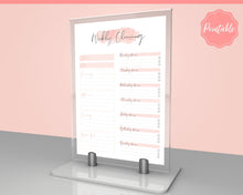 Load image into Gallery viewer, EDITABLE Cleaning Schedule, FLYLADY Daily Routine, Cleaning Checklist, Cleaning Planner, Weekly House Chore, Control Journal, Fly Lady Zones | Landscape & Portrait - Pink