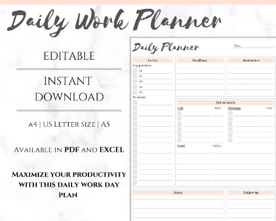 Productivity Planner Insert Free Weekly Planner 2019 A4 & US