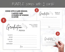 Load image into Gallery viewer, EDITABLE Graduation Advice & Wishes Card, Words of Wisdom, Advice Poster Template, Graduate Party, College, High School Grad, Class of 2022 - ADD YOUR NAME