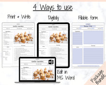 Load image into Gallery viewer, EDITABLE Recipe Book template, Recipe Sheet Template, Recipe Cards, Minimal Recipe Binder, 8.5x11 Printable Farmhouse, Food Planner Journal - Photo Ink Free