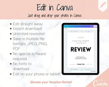 Load image into Gallery viewer, EDITABLE VRBO Vacation Rental Signs! Airbnb Template Bundle, Wifi password Sign, Welcome Book, House Rules, Airbnb Host, Check Out Signage | Bold
