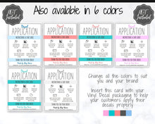 Load image into Gallery viewer, EDITABLE Vinyl Decal Care Card Instructions, Printable Decal Application Order Card, DIY Sticker Seller Packaging Label, Care Cards | Grey