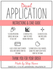 Load image into Gallery viewer, EDITABLE Vinyl Decal Care Card Instructions, Printable Decal Application Order Card, DIY Sticker Seller Packaging Label, Care Cards | Multicolor Bundle