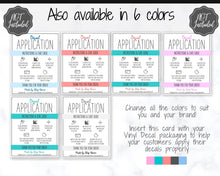 Load image into Gallery viewer, EDITABLE Vinyl Decal Care Card Instructions, Printable Decal Application Order Card, DIY Sticker Seller Packaging Label, Care Cards | Red