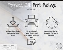 Load image into Gallery viewer, EDITABLE Vinyl Decal Care Card Instructions, Printable Decal Application Order Card, DIY Sticker Seller Packaging Label, Care Cards | Red