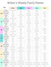 Load image into Gallery viewer, EDITABLE Weekly FAMILY PLANNER Command Center | Family Planner | Printable Family Calendar | Family Household Weekly Schedule | Homeschool - Style 3
