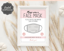 Load image into Gallery viewer, Face Mask Sign, Face Masks Required, Please wear a Face Mask Print, Social distancing Notice sign, Shop Window Sign Printable, must be worn | Multicolor Bundle