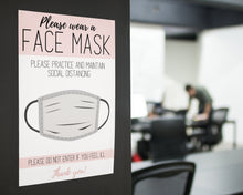 Load image into Gallery viewer, Face Mask Sign, Face Masks Required, Please wear a Face Mask Print, Social distancing Notice sign, Shop Window Sign Printable, must be worn | Multicolor Bundle
