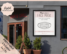 Load image into Gallery viewer, Face Mask Sign, Face Masks Required, Please wear a Face Mask Print, Social distancing Notice sign, Shop Window Sign Printable, must be worn | Multicolor Bundle