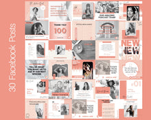 Load image into Gallery viewer, Facebook Post Templates. 30 PODCAST Social Media Posts. Editable Canva Template. Marketing Graphics Podcasters Podcasting Face book, Planner | Pink