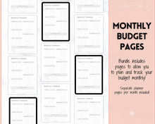 Load image into Gallery viewer, Finance Planner BUNDLE! Budget Planner Templates, Financial Savings Tracker Printable Binder, Monthly Debt, Bill, Spending, Expenses Tracker