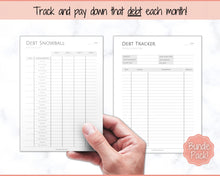 Load image into Gallery viewer, Finance Planner BUNDLE! Budget Planner Templates, Financial Savings Tracker Printable Binder, Monthly Debt, Bill, Spending, Expenses Tracker