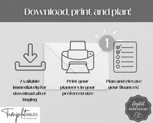 Load image into Gallery viewer, Finance Planner BUNDLE! Budget Planner Templates, Financial Savings Tracker Printable Binder, Monthly Debt, Bill, Spending, Expenses Tracker | Mango