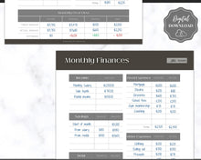 Load image into Gallery viewer, Finance Planner BUNDLE! Budget Planner Templates, Financial Savings Tracker Printable Binder, Monthly Debt, Bill, Spending, Expenses Tracker | Mango